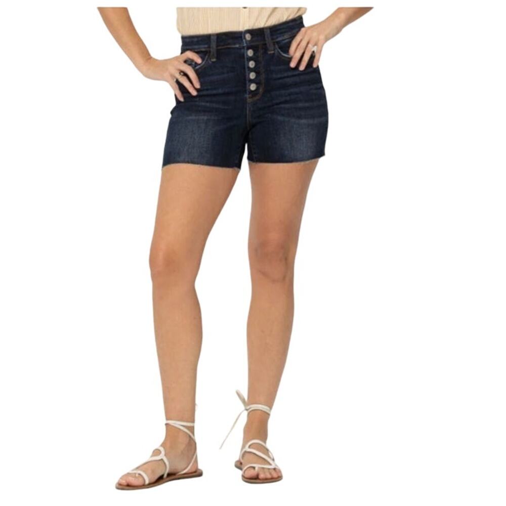 Judy Blue "Essentially Yours" Raw Hem Button‎ Fly Shorts Women's Size Small